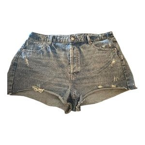 Vintage washed, distressed denim shorts. High waisted, relaxed fit. NWOT